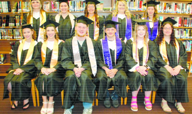 WINONA HIGH Graduates with honors include (front l. to r.) Maylin Petty, Bree
Naber, Nick Iler, Payten Frazier, Braden Harring, Kloey Doss, (back l. to r.) Anna
Vermillion, Tabitha Martin, Abagail Jacobson, Cappi Boyer and Jasmine Brown.